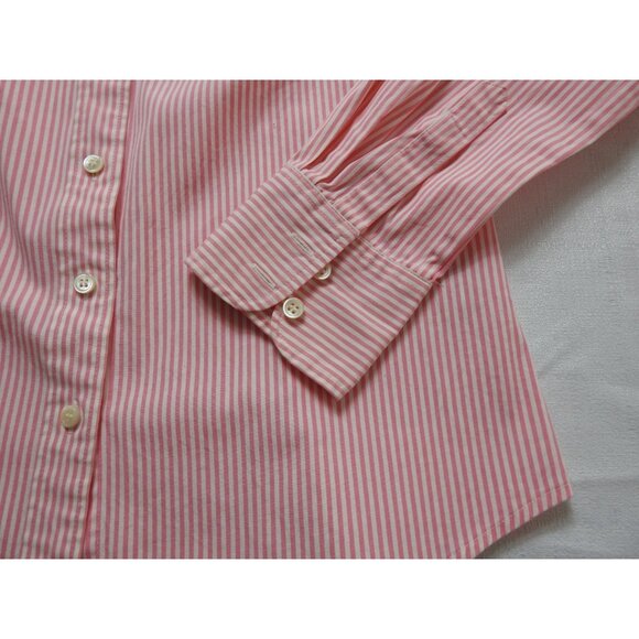 J.Crew Haberdashery Women’s Button Down Shirt XS Pink White Striped Stretch Cott - Picture 5 of 7